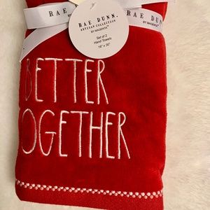 NWT Rae Dunn “BETTER TOGETHER” Hand Towels Set 2